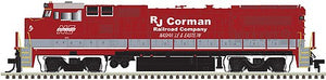 Atlas Model Railroad 40005154 N Scale GE Dash 8-40BW with Deck Ditch Lights - Standard DC - Master(R) -- RJ Corman 573 (red, silver)
