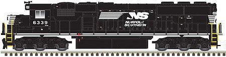 Atlas Model Railroad 40005199 N Scale EMD SD50 with Ditch Lights - Standard DC - Master Silver(TM) -- Norfolk Southern 6332 (black, white, SD40E)