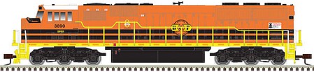 Atlas Model Railroad 40005208 N Scale EMD SD60M with Ditch Lights - Standard DC - Master Silver(TM) -- Buffalo & Pittsburgh 3888 (orange, yellow, black)