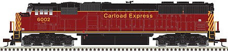 Atlas Model Railroad 40005211 N Scale EMD SD60M with Ditch Lights - Standard DC - Master Silver(TM) -- Carload Express 6001 (maroon, yellow)