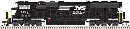 Atlas Model Railroad 40005214 N Scale EMD SD60E with Ditch Lights - Standard DC - Master Silver(TM) -- Norfolk Southern 6938 (black, white, PTC Antenna Detail)