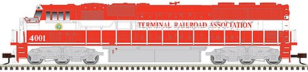 Atlas Model Railroad 40005239 N Scale EMD SD60M with Ditch Lights - ESU LokSound and DCC - Master Gold(TM) -- Terminal Railroad Association TRRA 4002 (red, white)