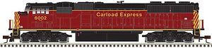 Atlas Model Railroad 40005246 N Scale EMD SD60M with Ditch Lights - Standard DC - Master Silver(TM) -- Carload Express 6003 (maroon, yellow)