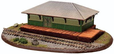 Atlas Model Railroad 4001015 N Scale Freight Station -- Laser-Cut Wood Kit - 6-3/4 x 4 x 1-1/2" 17.1 x 10.2 x 3.8cm