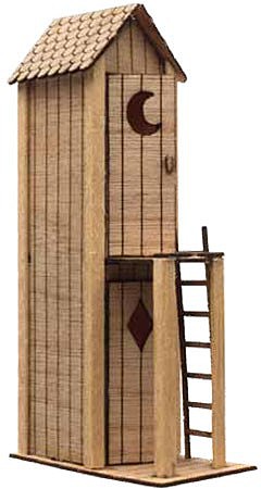 Atlas Model Railroad 4001018 HO Scale Double Duty Outhouse -- Laser-Cut Wood Kit - 1 x 1/2 x 2" 2.5 x 1.3 x 5.1cm