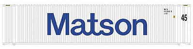 Atlas Model Railroad 50003833 N Scale 45' Corrugated Container 3-Pack - Assembled -- Matson Set 2 (white, blue, Billboard Lettering)