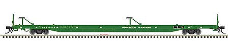 Atlas Model Railroad 50004432 N Scale ACF 89' 4" Intermodal Flatcar - Ready to Run - Master(R) -- Burlington Northern 635605 (Cascade Green, white)
