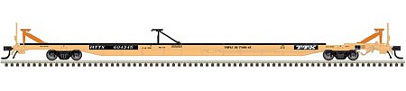 Atlas Model Railroad 50004445 N Scale ACF 89' 4" Intermodal Flatcar - Ready to Run - Master(R) -- TTX RTTX 604267 (yellow, black)