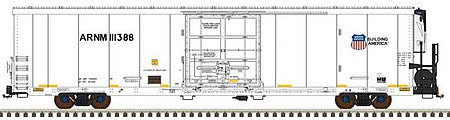 Atlas Model Railroad 50004470 N Scale TrinityRail(R) 64' Modern Reefer - Ready to Run - Master(R) -- Union Pacific ARNM 111388 (white, black, yellow conspicuity stripes)