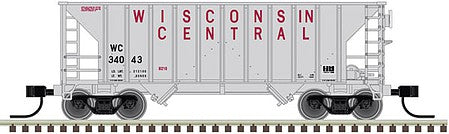 Atlas Model Railroad 50004606 N Scale Greenville 100-Ton 2-Bay Hopper - Ready to Run - Master(TM) -- Wisconsin Central 34012 (gray, maroon)