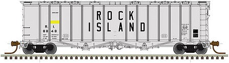 Atlas Model Railroad 50004792 N Scale 4180 Airslide Covered Hopper - Ready to Run - Master(R) -- Rock Island 8851 (gray, black, Billboard Block Lettering)