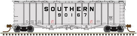 Atlas Model Railroad 50004797 N Scale 4180 Airslide Covered Hopper - Ready to Run - Master(R) -- Southern Railway 90167 (gray, black, Billboard Lettering)