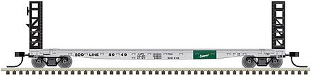 Atlas Model Railroad 50004818 N Scale GSI-GSC 48' Bulkhead Flatcar - Ready to Run - Master(R) -- Soo Line 5957 (white, black, green Colormark)