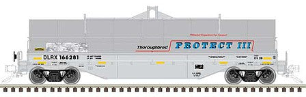 Atlas Model Railroad 50004877 N Scale 42' Coil Steel Car with Fishbelly Side Sill - Ready to Run - Master(R) -- GE Railcar DLRX 166281 (gray, blue, red)