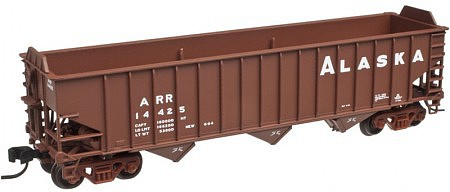 Atlas Model Railroad 50004899 N Scale Pullman-Standard 2750 3-Bay Hopper - Ready to Run - Master(R) -- Alaska Railroad 14424 (Boxcar Red, white)