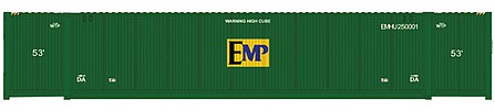 Atlas Model Railroad 50005218 N Scale 53' Corrugated Container 3-Pack - Assembled - Master(R) -- EMP #249967, 249981, 250001 (green, yellow; Center Logo)