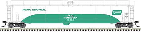 Atlas Model Railroad 50005360 N Scale ACF 33,000 Gallon Tank Car - Ready to Run - Master(R) -- Penn Central 799007 (Jade Green, white)