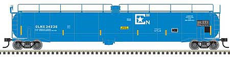 Atlas Model Railroad 50005361 N Scale ACF 33,000 Gallon Tank Car - Ready to Run - Master(R) -- GLNX 34235 (blue, white)