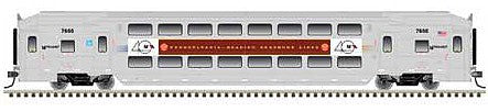 Atlas Model Railroad 50005372 N Scale Multi-Level Commuter Coach Trailer - Ready to Run - Master(R) -- New Jersey Transit 7666 (Pennsylvania Reading Seashore Heritage, silver Tusc