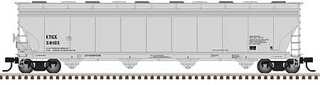 Atlas Model Railroad 50005400 N Scale ACF 5800 4-Bay Plastics Covered Hopper - Ready to Run - Master(TM) -- Eastman Tennessee ETCX 58001 (gray, black)