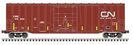 Atlas Model Railroad 50005449 N Scale NSC 5277 50' Plug-Door Boxcar - Ready to Run -- Canadian National CNIS 413039 (Boxcar Red, white, yellow conspicuity marks)