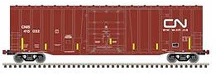 Atlas Model Railroad 50005450 N Scale NSC 5277 50' Plug-Door Boxcar - Ready to Run -- Canadian National CNIS 413062 (Boxcar Red, white, yellow conspicuity marks)