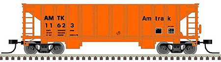 Atlas Model Railroad 50005474 N Scale 41' Ballast Hopper 3-Pack - Ready to Run - Master(R) -- Amtrak 11605, 11612, 11623 (orange, black)