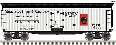 Atlas Model Railroad 50005492 N Scale 40' Wood Reefer - Ready to Run - Master(R) -- Kirby Frozen Eggs 100 (white, black, red)