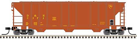 Atlas Model Railroad 50005546 N Scale PS-2 4427 3-Bay Covered Hopper - Ready to Run - Master(R) -- Delaware & Hudson 3371 (red, yellow)