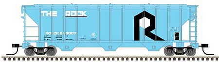 Atlas Model Railroad 50005551 N Scale PS-2 4427 3-Bay Covered Hopper - Ready to Run - Master(R) -- Rock Island #513021 (blue, black, white)
