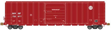 Atlas Model Railroad 50005579 N Scale FMC 5077 Single-Door Boxcar - Ready to Run -- Burlington Northern Santa Fe 725712 (Boxcar Red, white)