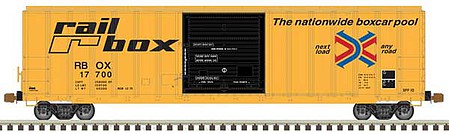 Atlas Model Railroad 50005592 N Scale FMC 5077 Single-Door Boxcar - Ready to Run -- Railbox 17867 (yellow, black)