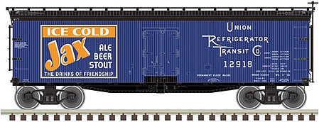 Atlas Model Railroad 50005622 N Scale 40' Wood Reefer - Ready to Run -- Jax 12918 (blue, black, orange, white)