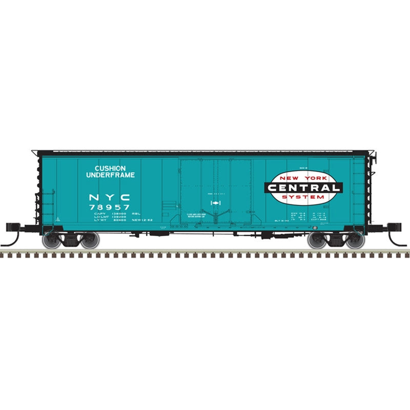 Atlas Model Railroad 50005697 N Scale 50' GA RBL Plug-Door Boxcar - Ready to Run - Master(R) -- New York Central 78990 (green, black, white, red, Large Cigar Band Logo)