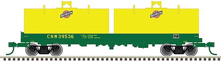 Atlas Model Railroad 50005718 N Scale Cushion Coil Car with Round Hoods - Ready to Run - Master(R) -- Chicago & North Western #39544 (green, yellow)