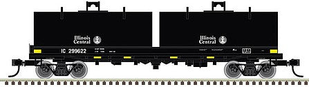 Atlas Model Railroad 50005719 N Scale Cushion Coil Car with Round Hoods - Ready to Run - Master(R) -- Illinois Central 299602 (black, white)