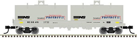 Atlas Model Railroad 50005725 N Scale Cushion Coil Car with Round Hoods - Ready to Run - Master(R) -- Norfolk Southern 168344 (gray, blue, red, Protect II)