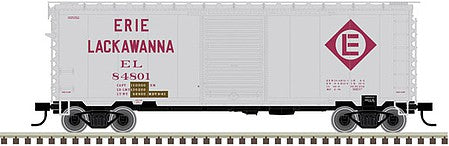 Atlas Model Railroad 50005776 N Scale PS-1 40' Boxcar, 6' Door - Ready to Run - Master(R) -- Erie Lackawanna 84801 (gray, maroon)