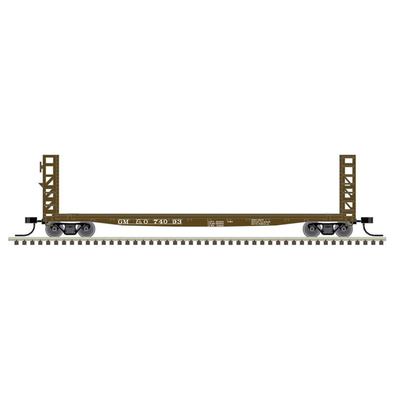 Atlas Model Railroad 50005800 N Scale GSI-GSC 48' Bulkhead Flatcar - Ready to Run - Master(R) -- Gulf, Mobile & Ohio 74093 (Boxcar Red, white)