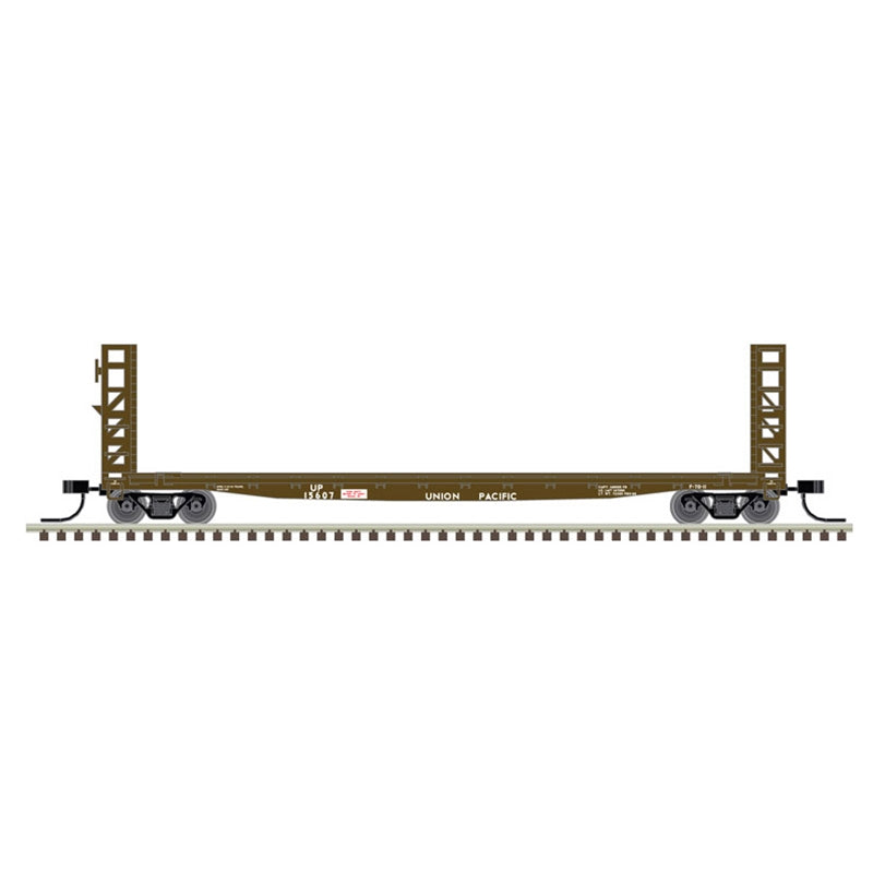 Atlas Model Railroad 50005806 N Scale GSI-GSC 48' Bulkhead Flatcar - Ready to Run - Master(R) -- Union Pacific 15649 (Boxcar Red, white)