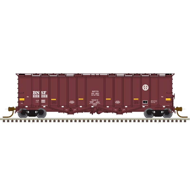 Atlas Model Railroad 50005807 N Scale 4180 Airslide Covered Hopper - Ready to Run - Master(R) -- BNSF Railway 808044 (Boxcar Red, Buffer Service)
