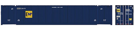 Atlas Model Railroad 50005947 N Scale 53' Jindo-CIMC Corrugated Container 3-Pack - Assembled - Master(R) -- EMP Set 2 968402, 968423, 968437 (ex-FEC, blue)