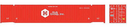 Atlas Model Railroad 50005952 N Scale 53' Jindo-CIMC Corrugated Container 3-Pack - Assembled - Master(R) -- Hub Group Set 1 634334, 634406, 634608 (orange, DA Markings)