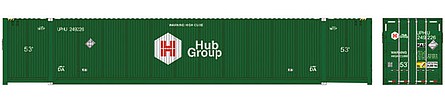 Atlas Model Railroad 50005954 N Scale 53' Jindo-CIMC Corrugated Container 3-Pack - Assembled - Master(R) -- Hub - Union Pacific Set 1 249228, 249249, 249360 (green)