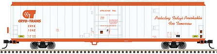 Atlas Model Railroad 50005961 N Scale Cryogenic Reefer - Ready to Run - Master(R) -- Cryo-Trans 1337 Sun Valley (white, orange)