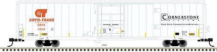 Atlas Model Railroad 50005970 N Scale Cryogenic Reefer - Ready to Run - Master(R) -- Cryo-Trans Cornerstone 3457 (white, orange)