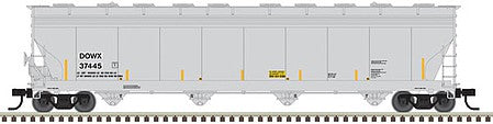 Atlas Model Railroad 50006011 N Scale ACF 5701 Centerflow Plastics Hopper - Ready to Run - Master(R) -- Dow Chemical DOWX 37448 (2016 repaint, gray)