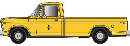 Atlas Model Railroad 60000129 N Scale 1973 Ford F-100 Pickup Truck 2-Pack - Assembled -- Erie-Lackawanna (yellow)