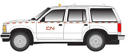 Atlas Model Railroad 60000136 N Scale 1993 Ford Explorer 2-Pack - Assembled -- Canadian National (white, red)