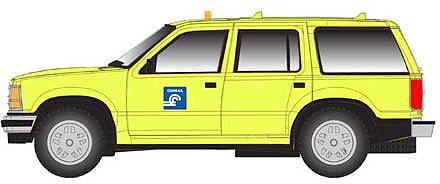 Atlas Model Railroad 60000138 N Scale 1993 Ford Explorer 2-Pack - Assembled -- Conrail (neon lime, blue)